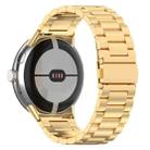 For Google Pixel Watch 3 41mm Three Beads Stainless Steel Metal Watch Band(Gold) - 2