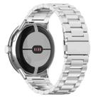 For Google Pixel Watch 3 45mm Three Beads Stainless Steel Metal Watch Band(Silver) - 2