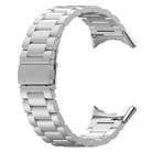 For Google Pixel Watch 3 45mm Three Beads Stainless Steel Metal Watch Band(Silver) - 3