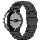 For Google Pixel Watch 3 45mm Three Beads Stainless Steel Metal Watch Band(Black) - 2