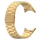 For Google Pixel Watch 3 45mm Three Beads Stainless Steel Metal Watch Band(Gold) - 3