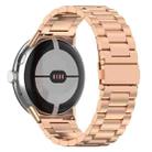 For Google Pixel Watch 3 45mm Three Beads Stainless Steel Metal Watch Band(Rose Gold) - 2