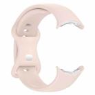 For  Google Pixel Watch 3 41mm Solid Color Butterfly Buckle Silicone Watch Band, Size:L(Pink) - 2