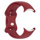 For  Google Pixel Watch 3 41mm Solid Color Butterfly Buckle Silicone Watch Band, Size:L(Red) - 2