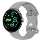 For  Google Pixel Watch 3 41mm Solid Color Butterfly Buckle Silicone Watch Band, Size:L(Dark Gray) - 1