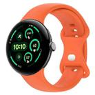 For  Google Pixel Watch 3 41mm Solid Color Butterfly Buckle Silicone Watch Band, Size:L(Orange) - 1