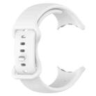 For  Google Pixel Watch 3 41mm Solid Color Butterfly Buckle Silicone Watch Band, Size:L(White) - 3