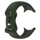 For  Google Pixel Watch 3 45mm Solid Color Butterfly Buckle Silicone Watch Band, Size:L(Dark Green) - 3