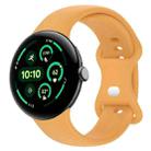 For  Google Pixel Watch 3 45mm Solid Color Butterfly Buckle Silicone Watch Band, Size:L(Yellow) - 1