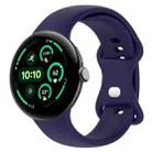 For  Google Pixel Watch 3 45mm Solid Color Butterfly Buckle Silicone Watch Band, Size:L(Dark Blue) - 1