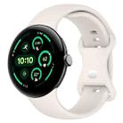 For  Google Pixel Watch 3 45mm Solid Color Butterfly Buckle Silicone Watch Band, Size:L(Starlight) - 1