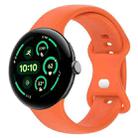 For  Google Pixel Watch 3 45mm Solid Color Butterfly Buckle Silicone Watch Band, Size:L(Orange) - 1