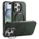 For iPhone 12 Elk Lens Holder Magsafe Shockproof Phone Case(Green) - 1