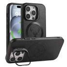 For iPhone 12 Elk Lens Holder Magsafe Shockproof Phone Case(Black) - 1