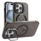 For iPhone 12 Elk Lens Holder Magsafe Shockproof Phone Case(Grey) - 1