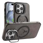 For iPhone 12 Pro Max Elk Lens Holder Magsafe Shockproof Phone Case(Grey) - 1