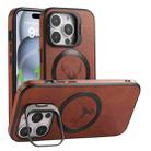 For iPhone 13 Pro Max Elk Lens Holder Magsafe Shockproof Phone Case(Brown) - 1