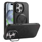 For iPhone 14 Pro Elk Lens Holder Magsafe Shockproof Phone Case(Black) - 1