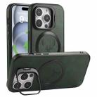 For iPhone 14 Pro Max Elk Lens Holder Magsafe Shockproof Phone Case(Green) - 1