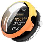 For Google Pixel Watch 3 45mm PC + Tempered Film Integrated Watch Protective Case(Yellow+Orange) - 1