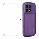 For Redmi K70 Ultra ENKAY Hat-Prince Translucent Matte TPU Phone Case + 9H Big Arc Edge Glass Film(Purple) - 1