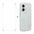 For Redmi Note 13R Pro ENKAY Hat-Prince Translucent Matte TPU Phone Case + 9H Big Arc Edge Glass Film(White) - 1