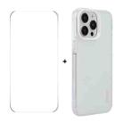 For iPhone 16 Pro Max ENKAY Hat-Prince Translucent Matte TPU Phone Case + 9H Big Arc Edge Film(White) - 1