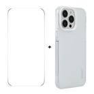 For iPhone 16 Pro ENKAY Hat-Prince Translucent Matte TPU Phone Case + 9H Big Arc Edge Film(White) - 1