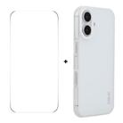 For iPhone 16 Plus ENKAY Hat-Prince Translucent Matte TPU Phone Case + 9H Big Arc Edge Film(White) - 1