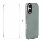 For iPhone 16 Plus ENKAY Hat-Prince Translucent Matte TPU Phone Case + 9H Big Arc Edge Film(Grey) - 1