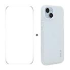 For iPhone 15 Plus ENKAY Hat-Prince Translucent Matte TPU Phone Case + 9H Big Arc Edge Film(White) - 1