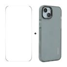 For iPhone 15 ENKAY Hat-Prince Translucent Matte TPU Phone Case + 9H Big Arc Edge Film(Grey) - 1