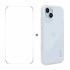 For iPhone 14 ENKAY Hat-Prince Translucent Matte TPU Phone Case + 9H Big Arc Edge Film(White) - 1