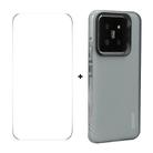 For Xiaomi 14 ENKAY Hat-Prince Translucent Matte TPU Soft Phone Case + 9H Big Arc Edge Film(Grey) - 1