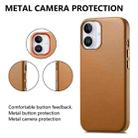 For iPhone 16 Pro Electroplated Metal Button Shockproof Phone Case(Brown) - 3