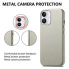 For iPhone 16 Plus Electroplated Metal Button Shockproof Phone Case(White) - 3