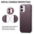 For iPhone 16 Plus Electroplated Metal Button Shockproof Phone Case(Purple) - 3