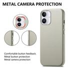 For iPhone 16 Electroplated Metal Button Shockproof Phone Case(White) - 3