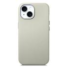 For iPhone 15 Electroplated Metal Button Shockproof Phone Case(White) - 1