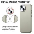 For iPhone 15 Electroplated Metal Button Shockproof Phone Case(White) - 2