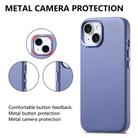 For iPhone 15 Electroplated Metal Button Shockproof Phone Case(Blue) - 2