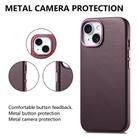 For iPhone 15 Electroplated Metal Button Shockproof Phone Case(Purple) - 2