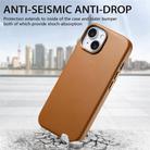 For iPhone 15 Electroplated Metal Button Shockproof Phone Case(Brown) - 3