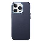 For iPhone 15 Pro Electroplated Metal Button Shockproof Phone Case(Dark Blue) - 1