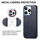 For iPhone 15 Pro Electroplated Metal Button Shockproof Phone Case(Dark Blue) - 2