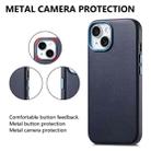 For iPhone 14 Electroplated Metal Button Shockproof Phone Case(Dark Blue) - 2