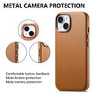 For iPhone 14 Electroplated Metal Button Shockproof Phone Case(Brown) - 2