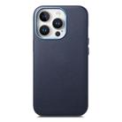 For iPhone 14 Pro Electroplated Metal Button Shockproof Phone Case(Dark Blue) - 1