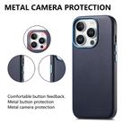 For iPhone 14 Pro Electroplated Metal Button Shockproof Phone Case(Dark Blue) - 2