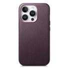 For iPhone 14 Pro Max Electroplated Metal Button Shockproof Phone Case(Purple) - 1